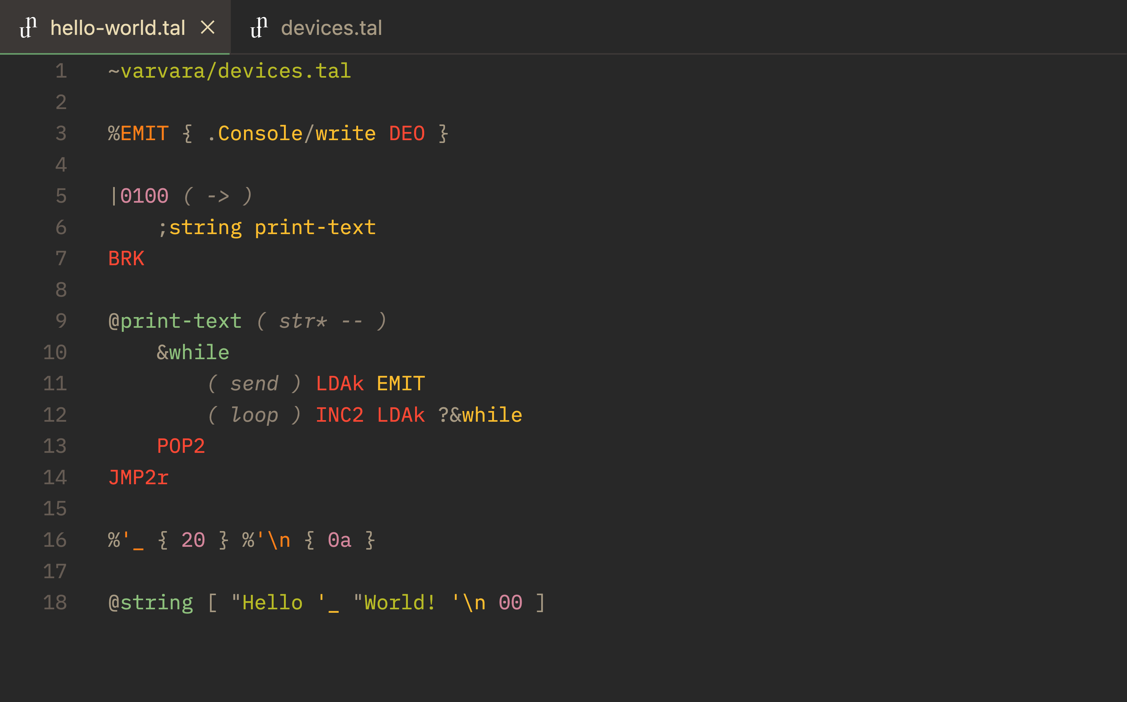 Image: Preview of the syntax highlighting.