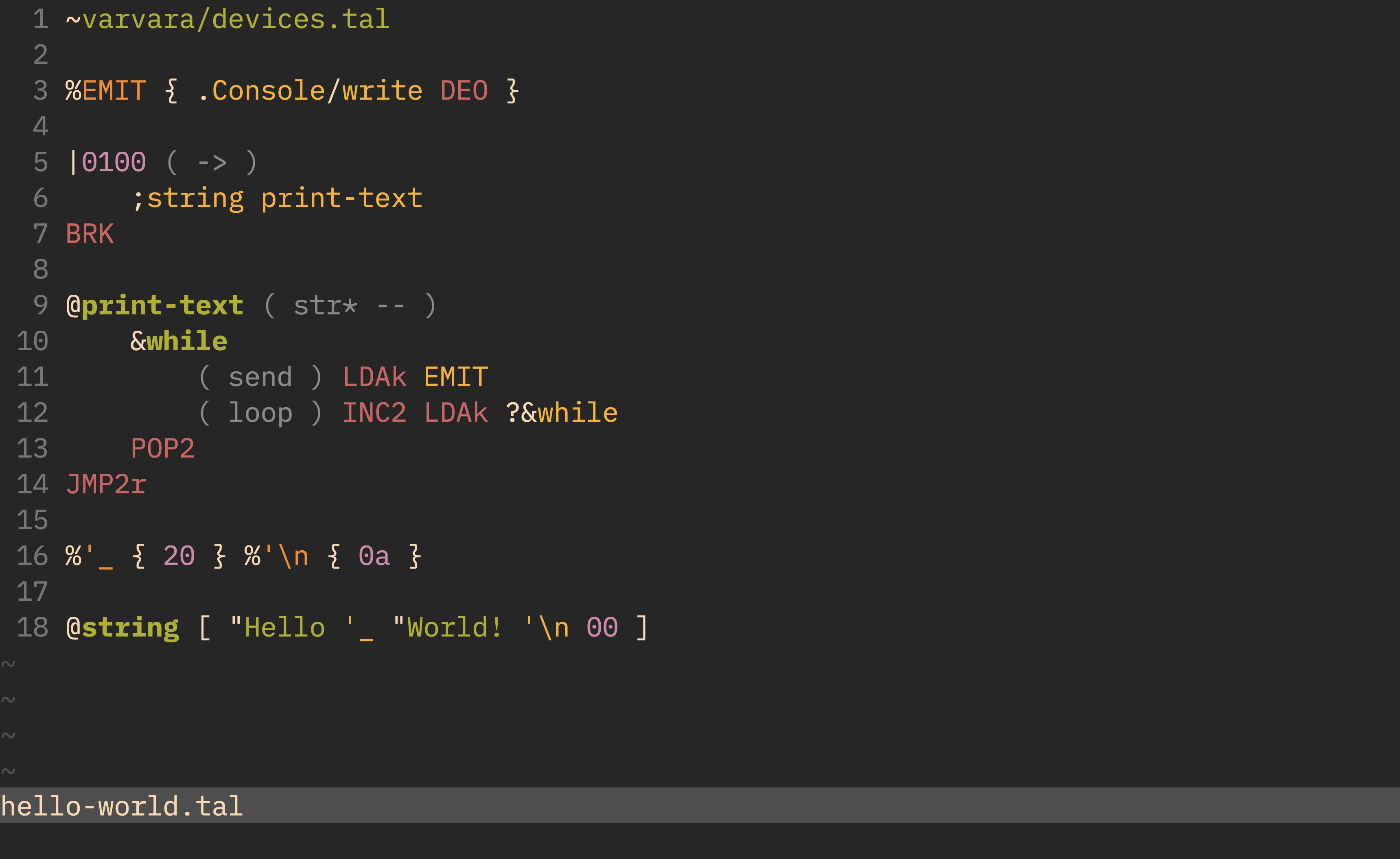Image: Preview of the syntax highlighting.